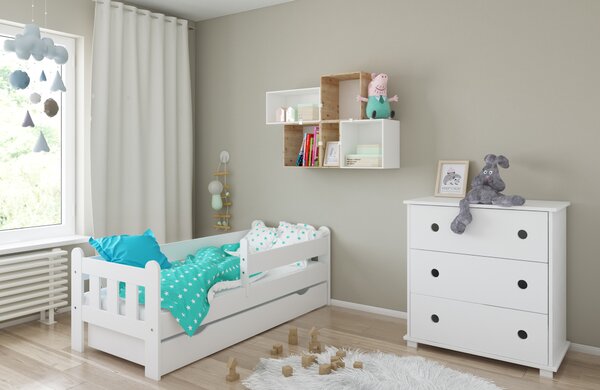 BabyBeds Dětská postel STAS Velikost postele: 160x80 cm, Barevné provedení: Bílá, Úložný prostor: Ano, s úložným prostorem