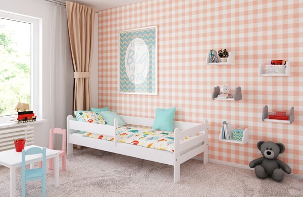 BabyBeds Dětská postel RYSIO Velikost postele: 180x80 cm, Barevné provedení: Bílá, Úložný prostor: Ne, bez úložného prostoru