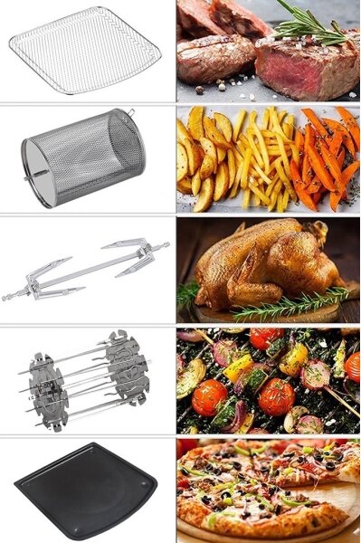 TESLA Electronics AirCook & Grill - Chytrá horkovzdušná fritéza 12 l 1800W/230V