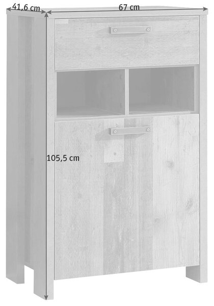 BOTNÍK, hnědá, tmavě šedá, 67/108,1/41,6 cm Carryhome - Botníky
