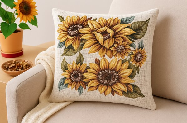 Gobelínový povlak na polštář Slunečnice Chenille IT120 Barva Vícebarevná Rozměry 42x42 cm