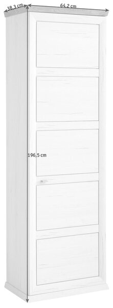 SKŘÍŇ NA ODĚV, šedá, bílá, 64,2/196,5/38,5 cm Hom`in - Skříně na oblečení