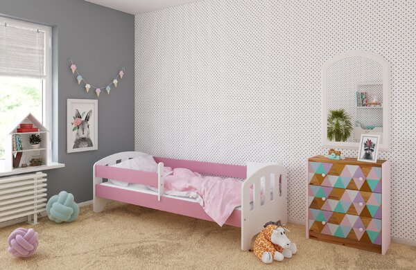 BabyBeds Dětská postel FIFI Velikost postele: 160x80 cm, Barevné provedení: Růžová, Úložný prostor: Ne, bez úložného prostoru