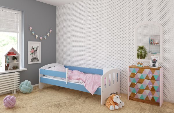 BabyBeds Dětská postel FIFI Velikost postele: 180x80 cm, Barevné provedení: Modrá, Úložný prostor: Ne, bez úložného prostoru