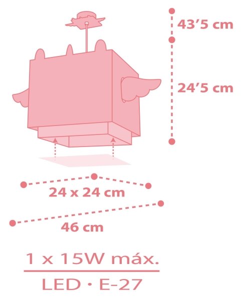 Dalber 64592 - Dětský lustr LITTLE UNICORN 1xE27/15W/230V