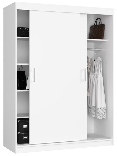 Šatní skříň s posuvnými dveřmi 150 cm MONO bílá