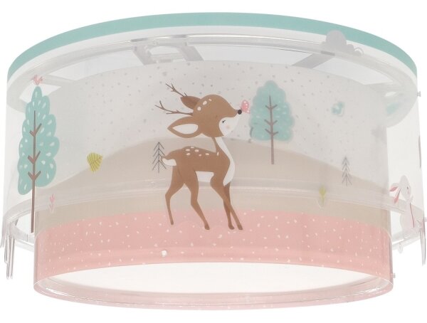 Dalber 61276 - Dětské stropní svítidlo LOVING DEER 2xE27/15W/230V