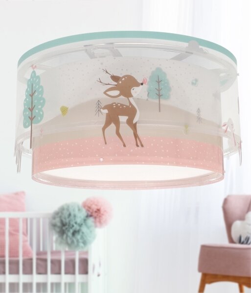 Dalber 61276 - Dětské stropní svítidlo LOVING DEER 2xE27/15W/230V