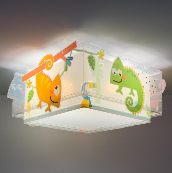 Dalber 63316 - Dětské stropní svítidlo HAPPY JUNGLE 2xE27/15W/230V