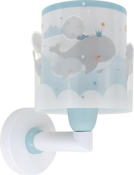 Dalber 61179T - Dětské nástěnné svítidlo WHALE DREAMS 1xE27/15W/230V modrá