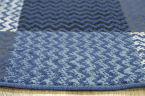 Kulatý koberec LUNA 503568/94955 Patchwork modrý Rozměr: průměr 80 cm
