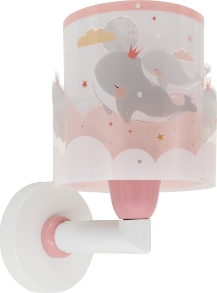 Dalber 61179S - Dětské nástěnné svítidlo WHALE DREAMS 1xE27/15W/230V růžová