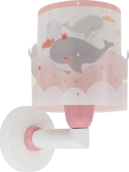 Dalber 61179S - Dětské nástěnné svítidlo WHALE DREAMS 1xE27/15W/230V růžová
