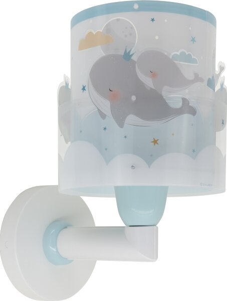 Dalber 61179T - Dětské nástěnné svítidlo WHALE DREAMS 1xE27/15W/230V modrá