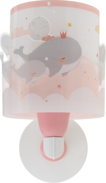 Dalber 61179S - Dětské nástěnné svítidlo WHALE DREAMS 1xE27/15W/230V růžová