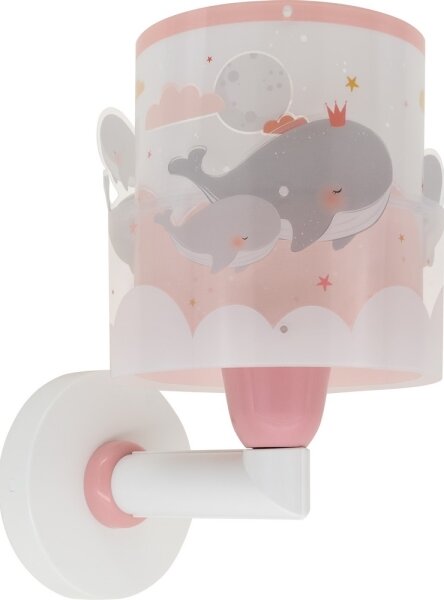Dalber 61179S - Dětské nástěnné svítidlo WHALE DREAMS 1xE27/15W/230V růžová