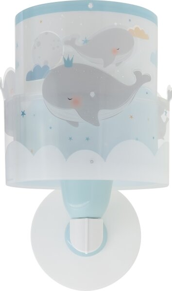 Dalber 61179T - Dětské nástěnné svítidlo WHALE DREAMS 1xE27/15W/230V modrá