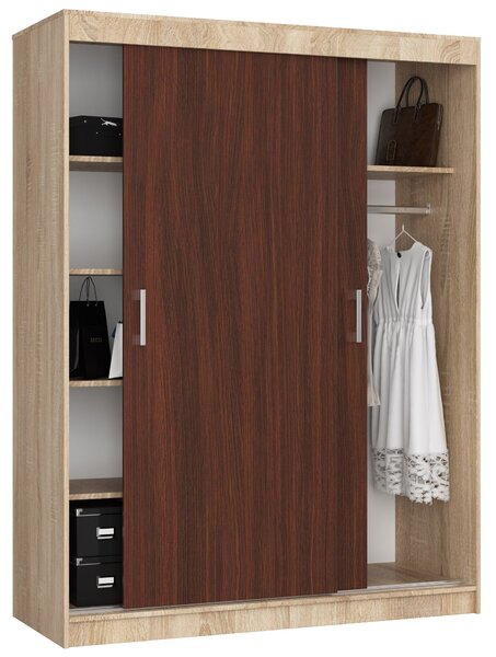 Šatní skříň s posuvnými dveřmi 150 cm MONO dub sonoma / wenge