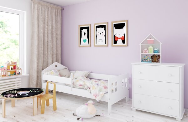 BabyBeds Dětská postel POLA Velikost postele: 180x80 cm, Barevné provedení: Bílá, Úložný prostor: Ne, bez úložného prostoru