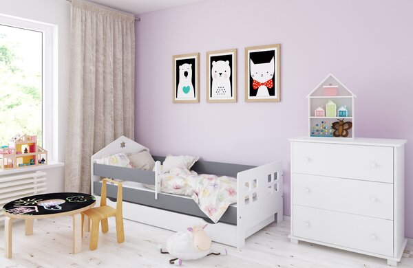 BabyBeds Dětská postel POLA Velikost postele: 160x80 cm, Barevné provedení: Šedá, Úložný prostor: Ano, s úložným prostorem