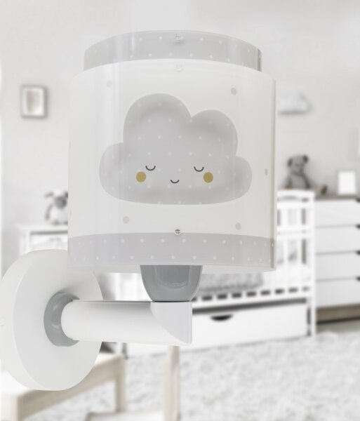 Dalber 76019E - Dětské nástěnné svítidlo BABY DREAMS 1xE27/15W/230V šedá