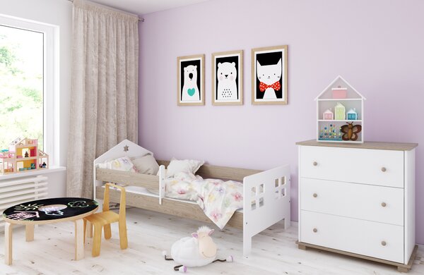 BabyBeds Dětská postel POLA Velikost postele: 180x80 cm, Barevné provedení: Dub, Úložný prostor: Ne, bez úložného prostoru
