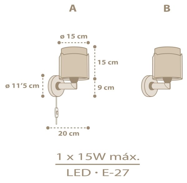 Dalber 76879 - Dětské nástěnné svítidlo BABY CHICK 1xE27/15W/230V