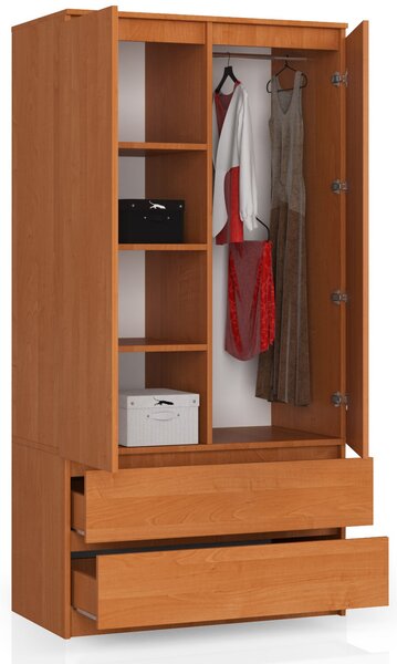 Šatní skříň s otočnými dveřmi 90cm olše