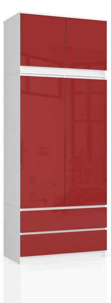 Šatní skříň Sagan (červený lesk). 1069563