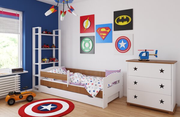 BabyBeds Dětská postel ADAS Velikost postele: 180x80 cm, Barevné provedení: Olše, Úložný prostor: Ano, s úložným prostorem