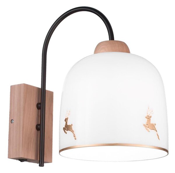 Kolarz A1352.61.Au.100-Nástěnná lampa NONNA 1xE27/60W/230V jeleni dub/bílá/zlatá