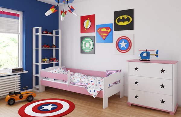 BabyBeds Dětská postel ADAS Velikost postele: 180x80 cm, Barevné provedení: Růžová, Úložný prostor: Ne, bez úložného prostoru