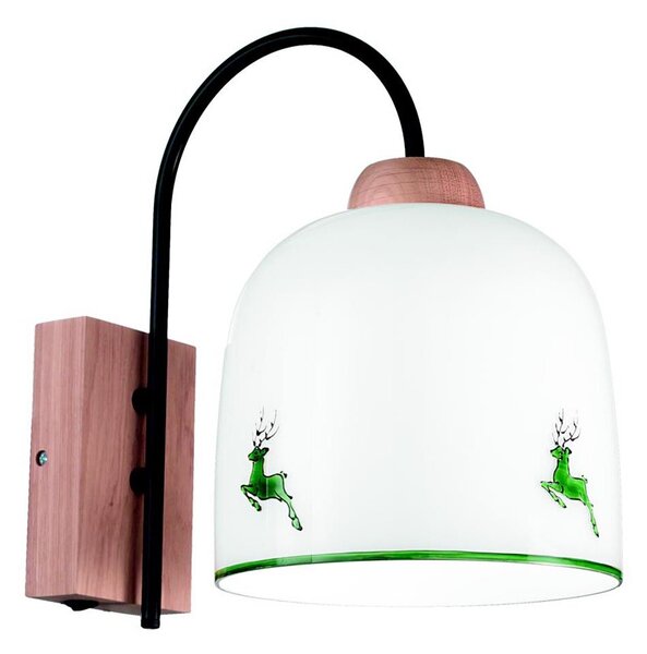 Kolarz A1352.61.G.100-Nástěnná lampa NONNA 1xE27/60W/230V jeleni dub/bílá/zelená