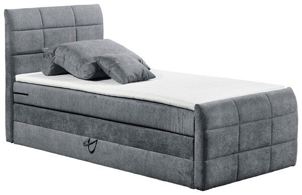 POSTEL BOXSPRING, 100/200 cm, antracitová MID.YOU - Jednolůžkové postele, Online Only