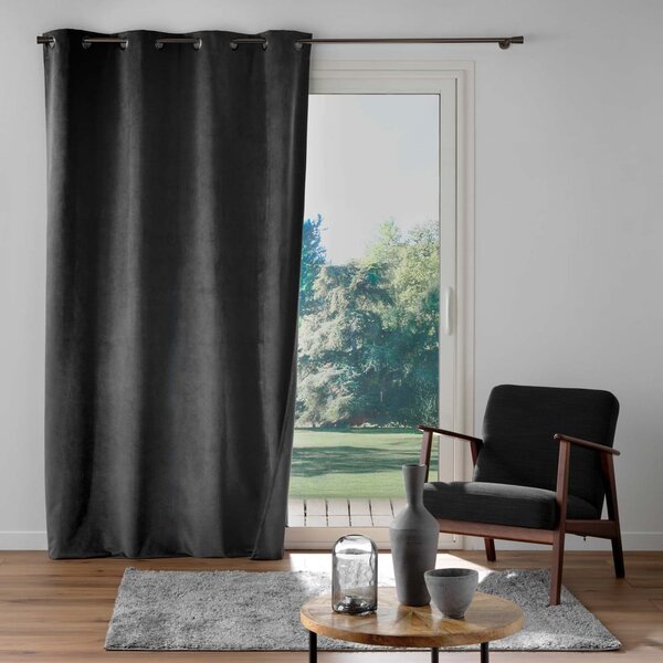 Antracitový sametový závěs 140x260 cm Olympe – douceur d'intérieur