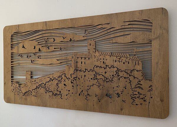 "Bezděz" světelný obraz 230V 100x50cm provedení povrchu: dub