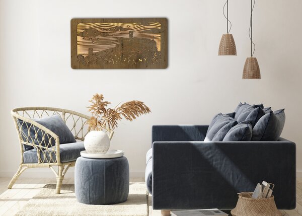 "Bezděz" světelný obraz 230V 100x50cm provedení povrchu: dub