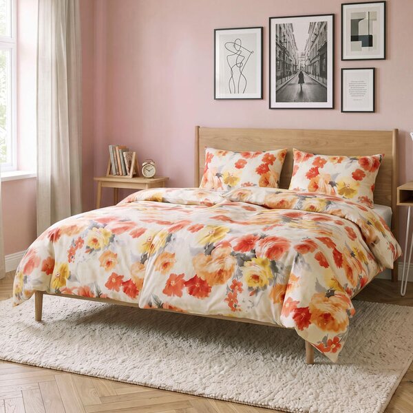 Povlečení FINO DESIGN roses smetanovooranžová 140 x 200/70 x 90 cm