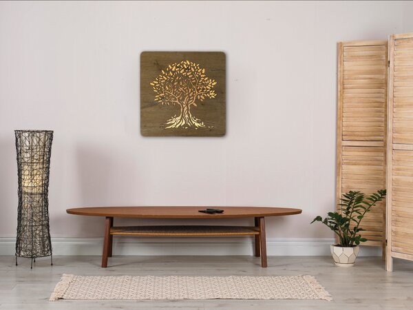 "Dub" světelný obraz 230V62x62cm provedení povrchu: dub