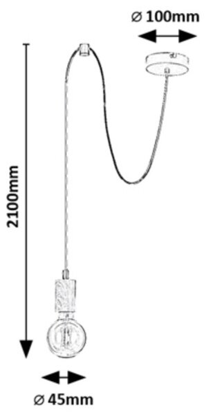 Rabalux 72071 - Lustr na lanku DOLLIEN 1xE27/60W/230V buk