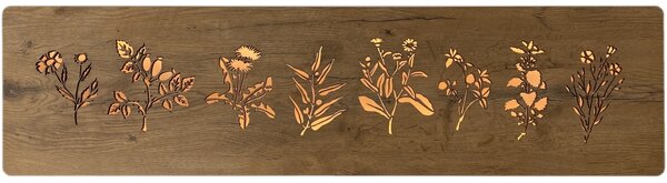 "Byliny" světelný obraz 230V 120x31cm provedení povrchu: dub světlý