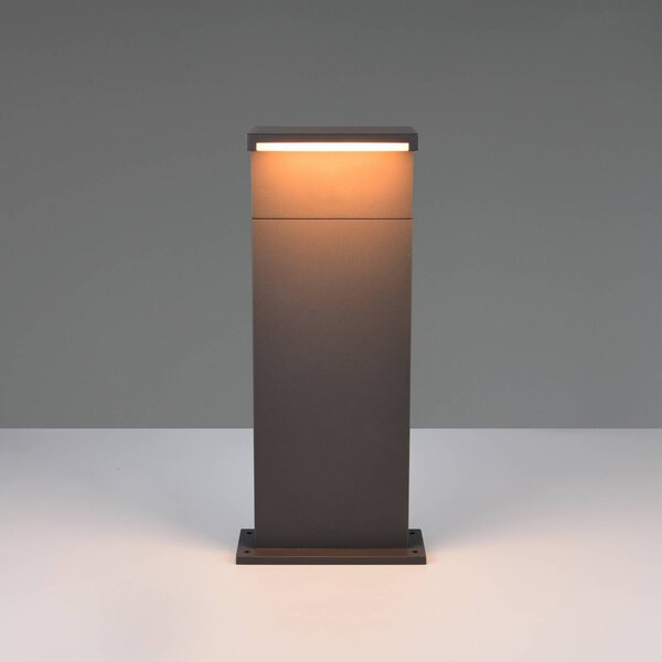 Trio Lighting LED lampa s podstavcem Ravi, antracitová, výška 50 cm, kov, IP65, Černá, Hliník, Moderní