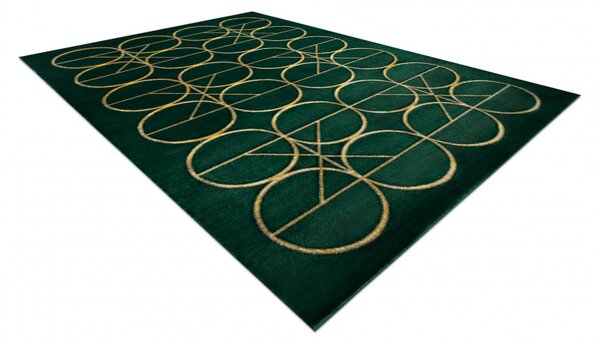 Makro Abra Kusový koberec EMERALD 1010 Luxusní kruhy zelený zlatý Rozměr: 80x150 cm