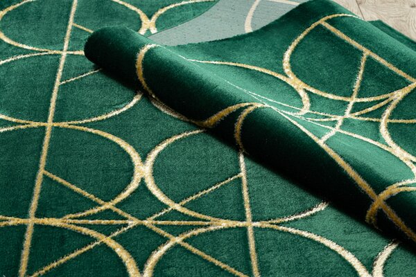 Makro Abra Kusový koberec EMERALD 1010 Luxusní kruhy zelený zlatý Rozměr: 80x150 cm
