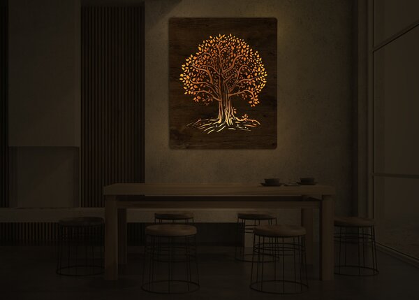 "Lípa" světelný obraz 230V 90x110cm provedení povrchu: dub světlý