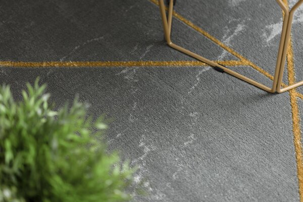 Makro Abra Kusový koberec EMERALD 1012 Luxusní geometrický šedý zlatý Rozměr: 80x150 cm