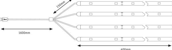 Paulmann 94208 - LED/1,8W Osvětlení slunečníku PARASOL 5V/USB 1,6m