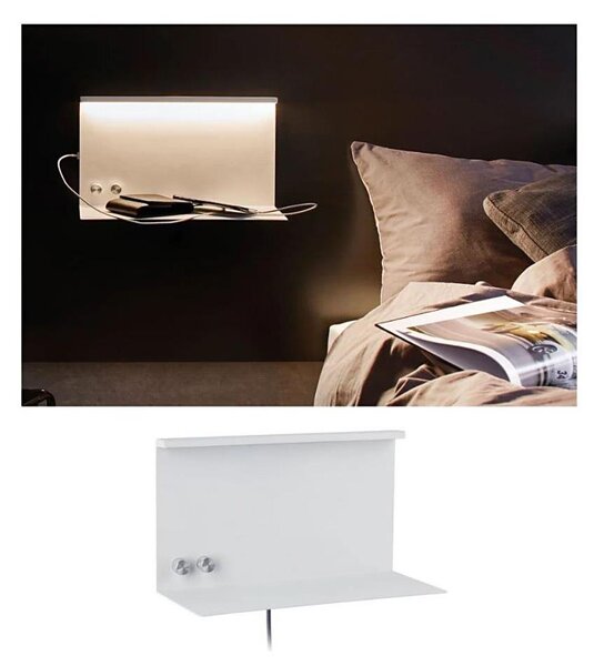 Paulmann 78919 - LED/4,5W Stmívatelné svítidlo s poličkou a USB + LED/1,6W 230V