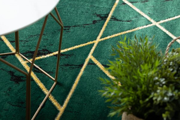 Makro Abra Kusový koberec EMERALD 1012 Luxusní geometrický zelený zlatý Rozměr: 160x220 cm