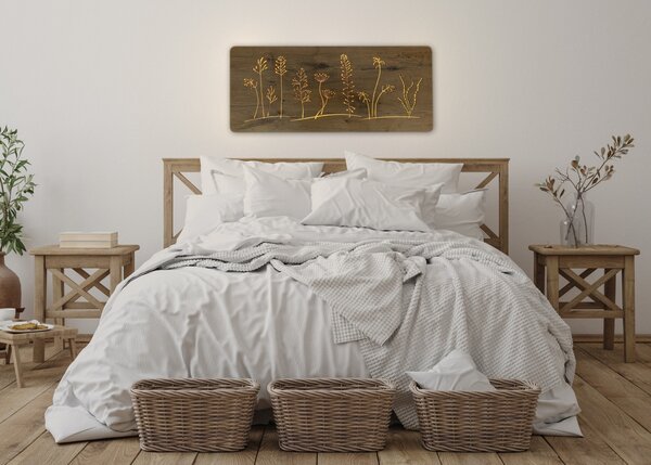 "Louka" světelný obraz 230V 90x40cm provedení povrchu: dub